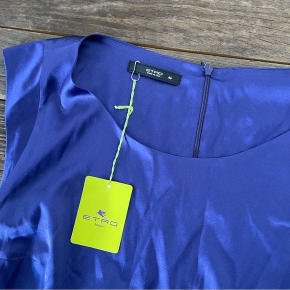 NWT ETRO Women's Silk Scoop Neck Top Size 10 Purple - Picture 9 of 9